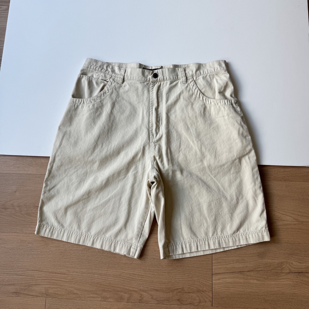 Y2K Carpenter Shorts 100% Cotton Utility Jorts Size 38 Faded Glory Mens Khaki